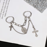 Punk Cool Hip Pop Rings Multi-layer Adjustable Chain Four Open Finger Rings  Alloy Women Rotate Rings for Women Party Gift