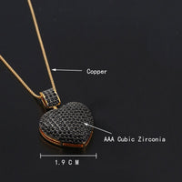 2020 New Gold Copper Pendant Necklace 5 Colors Heart AAA Cubic Zirconia fashion necklaces for women Gift jewelry statement