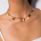 LATS Butterfly Choker Necklace For Women Gold color Chain Statement Collar Female Chocker Best Shining Jewelry Party 2020 New