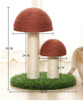 pawstrip Cat Scratcher Frame Cat Climbing Tree Tower Mushroom Design Protecting Furniture Cat Scratch Board Sisal Cat Toys