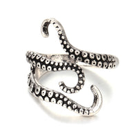 Snake Rings Black Silver Color Metal Punk Open Adjustable Design Animal Exaggerated Finger Ring for Women Men Party Jewelry Gift