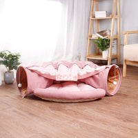 Fashion Foldable Cat Tunnel Toy Cat Channel Cat Nest Playable Sleepable Autumn and Winter Cat Bed to Keep Warm and Comfortable