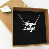 Personalized Couple Name Necklaces Stainless Steel Custom Heart With Nameplate Necklaces For Women Love Jewelry Friendship Gifts