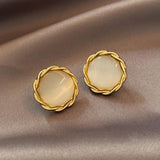 Elegant and Exquisite Opal Petal Circle Stud Earrings For Woman 2020 New Classic Jewelry Luxury Party Girl's Unusual Earrings