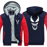 Venom Luminous Sweatshirt Sportswear Streetwear Hoodie Hooded Unisex Thicken Zipper Tracksuit Winter Coat Jacket Cosplay Costume