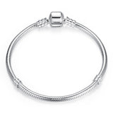 Luxury 100% 925 Sterling Silver Charm Bracelet  Original Heart Beads Chain Fit Bracelet & Bangle For Love Women Jewelry ZBBS916