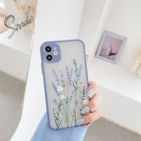 Luxury 3D Relief Flower Case For iPhone 12 Mini 11 Pro Max X XR XS Max 7 8 Plus Soft Bumper Transparent Matte PC Back Cover