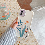 For iPhone 12 Pro Case Heart Flowers Phone Case For iPhone 12 Mini 11 Pro Max 8 7 Plus X XS Max XR Marble Soft TPU Bumper Cover