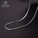 Lotus Fun Real 925 Sterling Silver Fine Jewelry 8 Sides Glossy Snake Necklace Chain without Pendant for Women Collier Acessorios