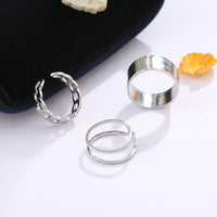 LATS Punk Metal Geometry Circular Punk Rings Set Opening Index Finger Accessories Buckle Joint Tail Ring for Women Jewelry Gifts