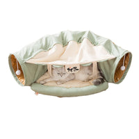 Fashion Foldable Cat Tunnel Toy Cat Channel Cat Nest Playable Sleepable Autumn and Winter Cat Bed to Keep Warm and Comfortable