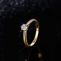 Classic Wedding Rings For Women Forever Simple Style Six Claws Cubic Zirconia 3 Color Wedding Gift Fashion Jewelry KCR033