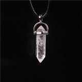 Wholesale 50pcs/lot Assorted Roses Quartz Opal Natural Stone Pendants Charms Hexagonal Pointed Healing Reiki 7 Chakra Pendulum