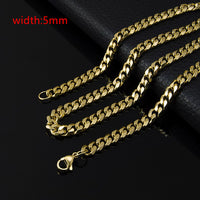 2020 Classic Rope Chain Men Necklace Width 2/3/4/5 MM Stainless Steel Figaro Cuban Chain Necklace For Men Women Jewelry