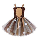 Deer Tutu Dress Baby Girls Dresses for Girls Halloween Costume For Kids Elk Cosplay Christmas Birthday Party Dress With Headband