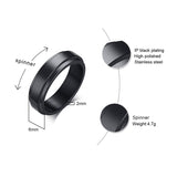 LETAPI New Personalized Black Gold Silver Color Stainless Steel Ring Black Spinner Men Women Custom Name Ring Wedding Jewelry