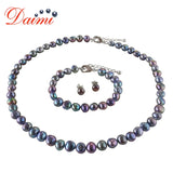 DMSFP099 Baroque Pearl Jewelry Sets 925 sterling silver Pearl Sets Necklace/Bracelet/Earrings For Women