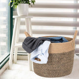 Large Basket Woven Storage Basket with Handles Natural Jute Laundry Basket Toy Towels Blanket Basket Home Decor Gift