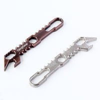 QingGear Titanium Multi Tool TC4 Mini Keychain Wrench Box Opener Bottle Opener Pry Bar Hex Screwdriver EDC Pocket Tool Gift