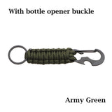 Outdoor Keychain Ring Camping Carabiner Military Paracord Cord Rope Camping Survival Kit Emergency Knot Bottle Opener Tools