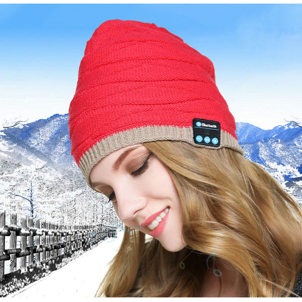 Bluetooth Headphone Music Hat Headset Earphone Mic Built-in Stereo Speakers Winter Warm Hat for Travelling Christmas Gifts