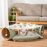 Fashion Foldable Cat Tunnel Toy Cat Channel Cat Nest Playable Sleepable Autumn and Winter Cat Bed to Keep Warm and Comfortable