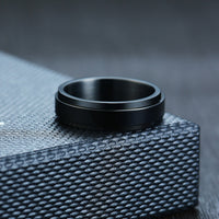 LETAPI New Personalized Black Gold Silver Color Stainless Steel Ring Black Spinner Men Women Custom Name Ring Wedding Jewelry