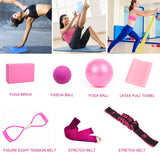 7 Pieces Sets For Fitness Trainning Exercise Gym Accessories  Yoga Resistance Bands Pilates Ball Home Block Brick Drop Ship