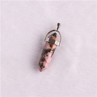 Wholesale 50pcs/lot Assorted Roses Quartz Opal Natural Stone Pendants Charms Hexagonal Pointed Healing Reiki 7 Chakra Pendulum