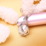 FENASY 925 Sterling Silver Set Natural Freshwater Pearl Jewerly Sets For Women Accessories Cage Jewellery Earrings Necklace Set