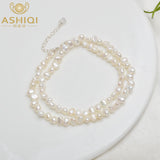 ASHIQI Natural Freshwater Pearl Choker Necklace Baroque pearl Jewelry for Women wedding 925 Silver Clasp Wholesale 2021 trend