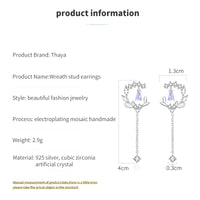 Thaya 100% Solid 925 Silver Dangle Earring Flower Original Design Zircon Earring For Women Engagement Gift Fine Jewelry