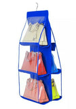 3 Layers Folding Shelf Bag 6 Pocket Foldable Hanging Bag Purse Handbag Organizer Door Sundry Pocket Hanger Storage Closet Hanger