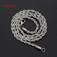 2020 Classic Rope Chain Men Necklace Width 2/3/4/5 MM Stainless Steel Figaro Cuban Chain Necklace For Men Women Jewelry