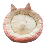 Pet Dog Cat Bed Cute Cat Ears Nest Soft Warm Washable Round Cat Cushion Home Dog Cat Mat Cat Beds House Pet Supplies Products