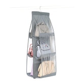 3 Layers Folding Shelf Bag 6 Pocket Foldable Hanging Bag Purse Handbag Organizer Door Sundry Pocket Hanger Storage Closet Hanger