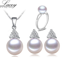 Wedding Freshwater Pearl Jewelry Sets Women,Natural Pearl Jewelry 925 Sterling Silver Jewelry Girlfriend Mom Birthday Best Gift