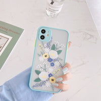 Luxury 3D Relief Flower Case For iPhone 12 Mini 11 Pro Max X XR XS Max 7 8 Plus Soft Bumper Transparent Matte PC Back Cover