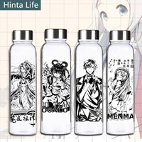 New 1Pc Chinese and Japanese Anime Series Glass Cup Cartoon Figure Stainless Steel Water Bottle Anime Around