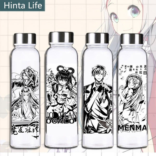 New 1Pc Chinese and Japanese Anime Series Glass Cup Cartoon Figure Stainless Steel Water Bottle Anime Around