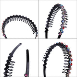 Unisex Alice Hairband Bezel Headband Men Women Sports Hair Band Hoop Top Metal Double Bangs Flower Rhinestone Hair Accessories