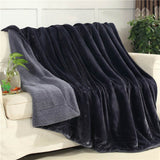 Solid Deep Grey Winter Thick warm Throws Plaids Double-sided Blanket Sherpa Berber Fleece Fabric Bedding Bedspread