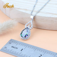 Cubic Zirconia 925 Sterling Silver Women Costume Bridal Jewelry Sets Wedding Necklace Bracelet Rings Earring Pendant Jewelry Set