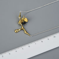 Lotus Fun 18K Gold Bee and Dripping Honey Pendant Necklace Real 925 Sterling Silver Handmade Designer Fine Jewelry for Women