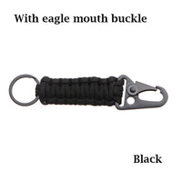 Outdoor Keychain Ring Camping Carabiner Military Paracord Cord Rope Camping Survival Kit Emergency Knot Bottle Opener Tools