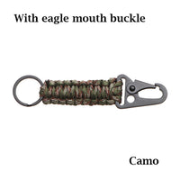 Outdoor Keychain Ring Camping Carabiner Military Paracord Cord Rope Camping Survival Kit Emergency Knot Bottle Opener Tools