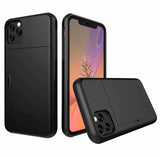 For iPhone 11 Pro Max XS X XR Case Slide Armor Wallet Card Slots Holder Cover For IPhone 7 8 6 6s Plus 5 5s TPU Shockproof Shell