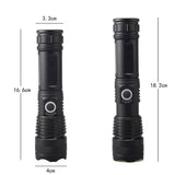 High-power 5 X 5MM LED 20W 5V Micro USB Rechargeable Telescopic Zoom Flashlight Suitable For Camping, Climbing, Night Riding, Caving Waterproof Rating IPX4