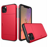 For iPhone 11 Pro Max XS X XR Case Slide Armor Wallet Card Slots Holder Cover For IPhone 7 8 6 6s Plus 5 5s TPU Shockproof Shell