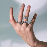 2020 New Punk Cool Hip Pop Ringen Multi-layer Verstelbare Ketting Vier Open Finger Rings For Women Girl Jewlery